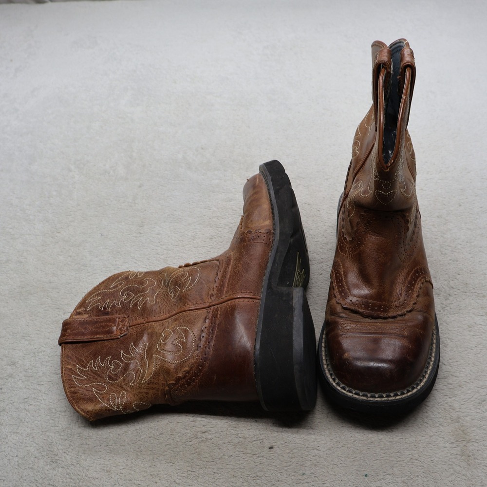 Ariat Women 9B Western Boots Brown FatBaby Saddle Cowboy Round Toe Work 10000860